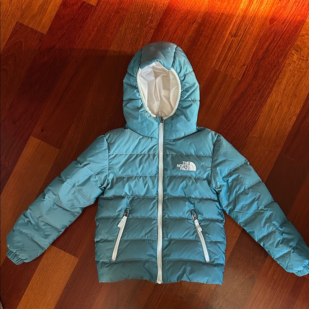 The North Face Light Blue Girls Hooded Jacket